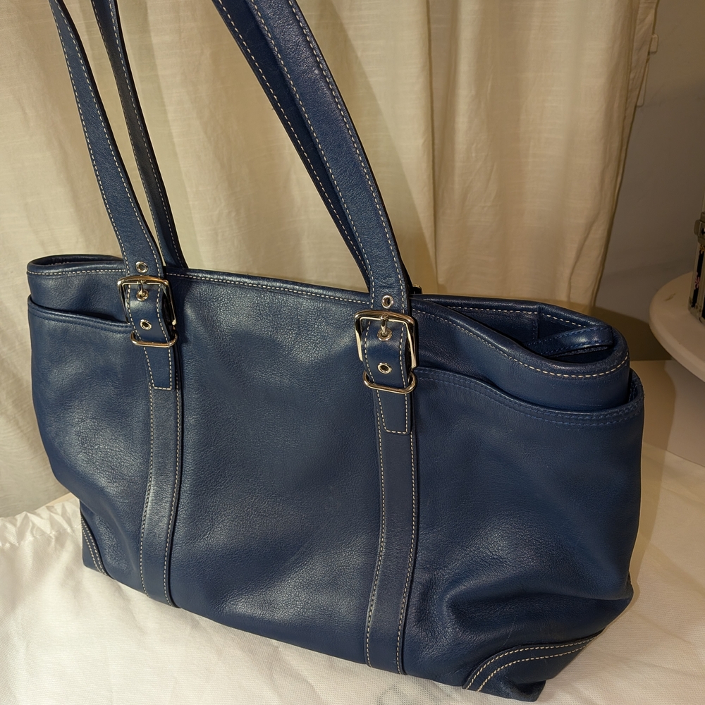 VINTAGE COACH Leather Weekend Tote Bag Diaper Bag Classic, Zipper, Pockets EUC!!